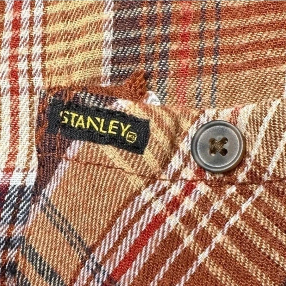 Stanley Workwear Plaid Button Down Flannel Shirt Mens Large Cotton Blend Casual - Picture 5 of 8